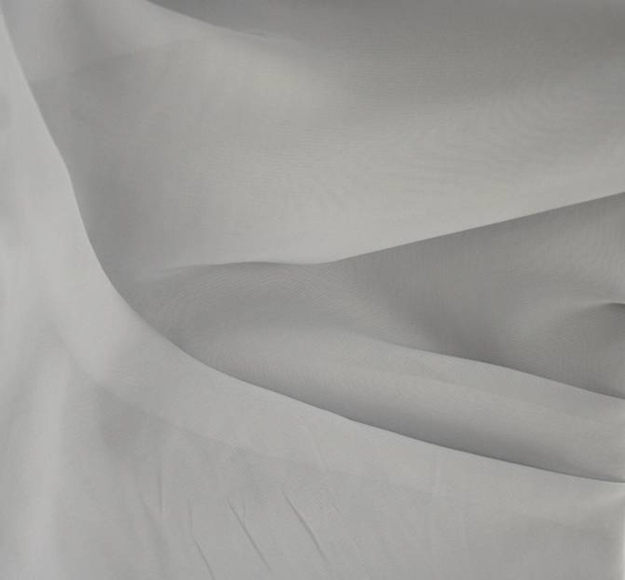 1 Yard Silver Chiffon Fabric 58/60" Wide Lightweight Sheer Polyester